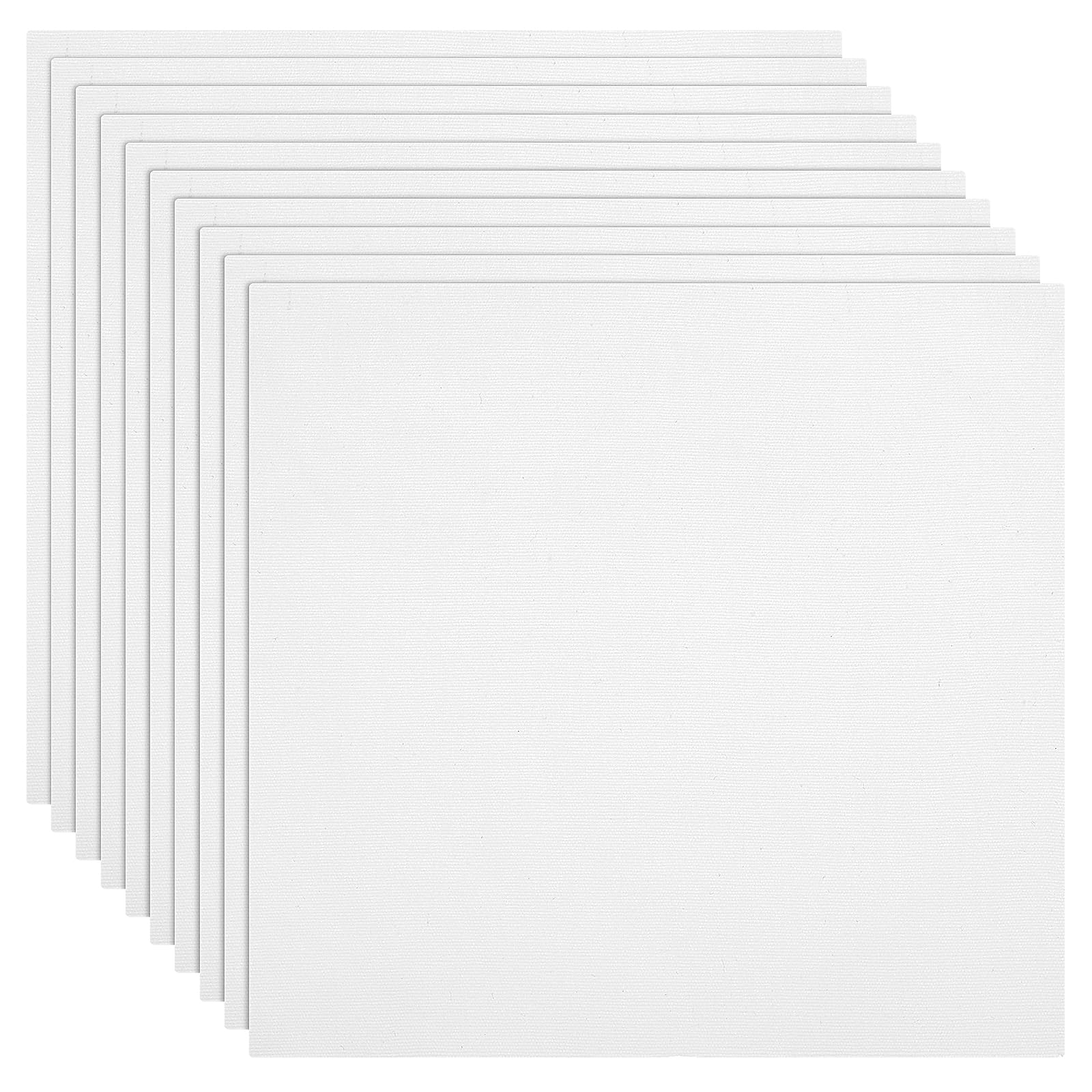 10 Pcs White Cotton Embroidery Squares Precut Natural Classic Aida Cloth for Cross Stitch, Garment Craft (20 x 20 cm)