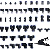 Taiidaues 53 Pcs Quick Connect Air Hose Fittings Kit, 1/8" 1/4" 3/8" 1/2" Air Line Quick Connect Fittings with NPT Thread Pus