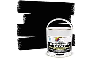 RAINBOW CHALK MARKERS LIMITED Chalkboard Blackboard Paint - Brush on Wood, Metal, Glass, Wall, Plaster Boards Sign, Frame or Any Surface. Use with Chalk Pen Wet Erase, Non-Toxic - Matte Finish [Black] - (33.8oz Cover 129 sf)