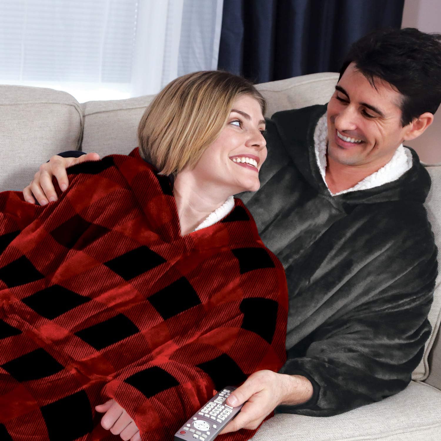 Ontel Huggle Hoodie, Ultra Plush Blanket, Charcoal Grey, One Size: Health & Personal Care