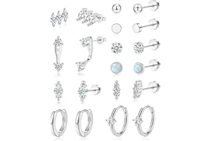 Staligue Surgical Steel Flat Back Earrings and Small Gold Hoop Earrings Sets for Multiple Piercing,Hypoallergenic 20G Gold Earrings for Women Cartilage Flatback Earrings Stacks Helix Piercing Jewelry