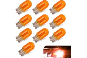 Merdege 10 PCS Automotive Brake Light Bulbs, Turn Signal Light, T20 Daytime Running Light Replacement, Universal for Cars (Yellow #Monofilament)