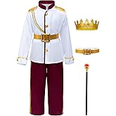 Prince Charming Costume for Kids Boys Royal Prince King Outfit Party Cosplay 4-13 Years