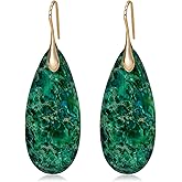 Wovanoo Natural Stone Earrings Waterdrop Stone Dangle Earrings for Women