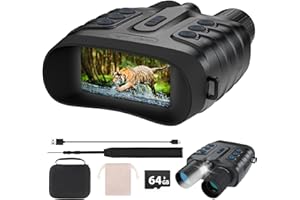 JAMIZY Night Vision Goggles,4K Full-Color Night Vision Binoculars for Adults with 3" HD Screen, 10000mAh Battery & 1968FT Night Vision Range,64GB Card,850nm Infrared,8X Zoom, Ideal for Camping & Hiking