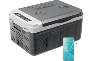 EUHOMY 12 Volt Refrigerator, 12 Quart (10L) Compressor Electric Cooler APP Control, Car Fridge 12/24V DC & 120-240V AC, Car Refrigerator -4℉~68℉, Portable Freezer for RV, Travel, Camping