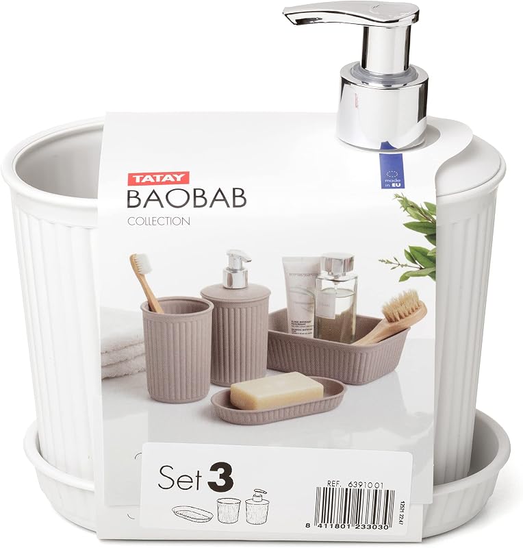 Ensemble 3 Pièces Comptoir Salle Bain (Gobelet +, sans BPA