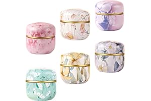 HAN SHENG 6 Pcs Airtight Tea Storage Tins 10 OZ, Food Storage Containers for Coffee Beans, Spices, Sugar