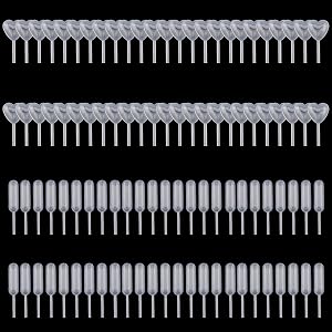 BLLNDX 100PCS Cake Droppers 4ml Mini Plastic Dessert Squeeze Droppers Cylindrical and Heart Shaped Sizes for Birthday Parties