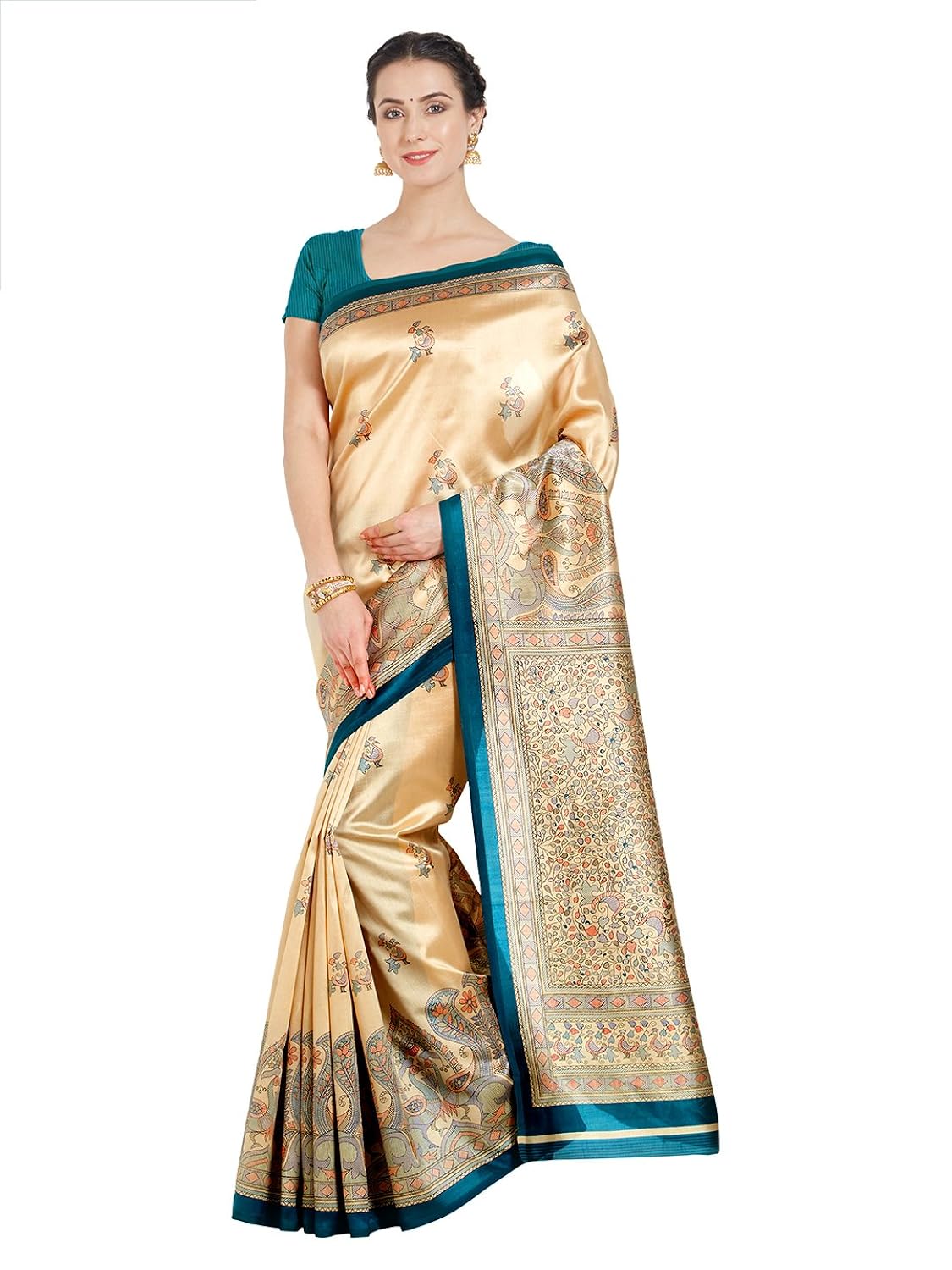 oomph! women&rsquo;s mysore silk printed kalamkari sarees