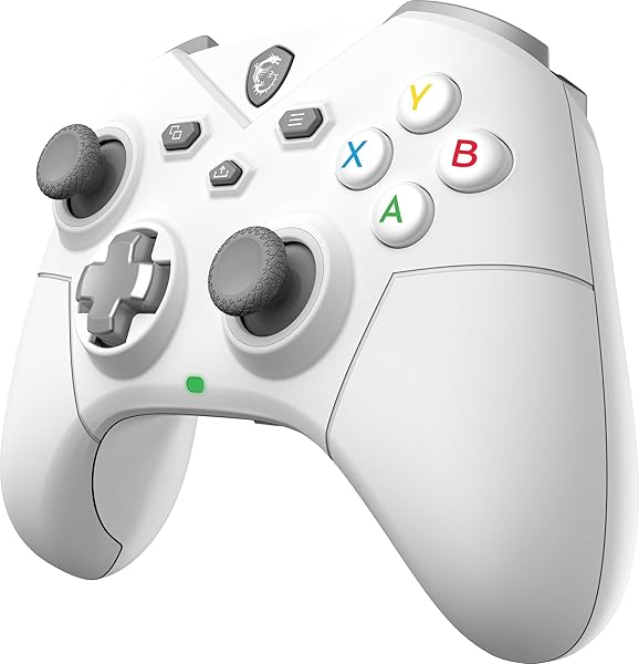 MSI FORCE GC300 WIRELESS WHITE PC GAMEPAD CONTROLLER – 2.4 GHZ, BLUETOOTH, USB TYPE-C TO A – WIRED/WIRELESS, 600MAH LI-ION BATTERY (20H), INTERCHANGEABLE D-PAD COVERS, DUAL VIBRATION MOTORS