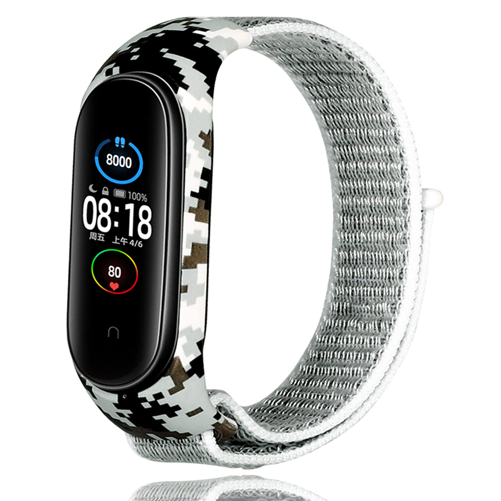 Keecuty Bracelet Compatible with Xiaomi Mi Band 6 Bracelet Xiaomi Mi Band 5 Bracelet, Adjustable Nylon Smartwatch Replacement Band Compatible Xiaomi Mi Band 4/xiaomi Mi Band 3 for Women Men