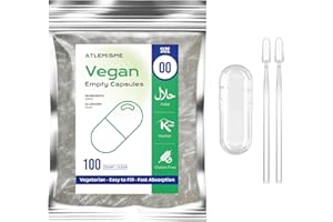Empty Capsules Size 00 100 count,Clear Empty Vegan Capsules Kosher,Halal and Non GMO Certified for DIY Supplements.Hypoallerg