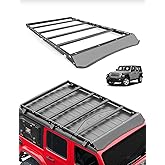 JROAD Wrangler JL Hard top Platform Roof Rack,Full Length Cargo Carrier Basket Cross Bars fit for Jeep Wrangler JL 2018-2025 4 Door Hardtop, Rooftop Storage Carrier Luggage Rack
