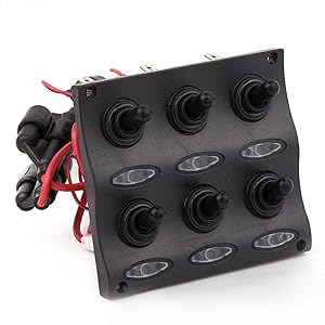 Five Oceans Marine Waterproof 6 Gang Toggle Switch Panel FO-2652