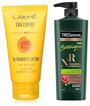 TRESemme Botanique Nourish and Replenish Shampoo, 580ml & Lakme Sun Expert SPF 50 PA+++ Ultra Matte Lotion, 50 ml