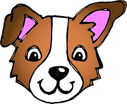 Amazoncom Cute Adorable Pen Sketch Puppy Dog Head Cartoon