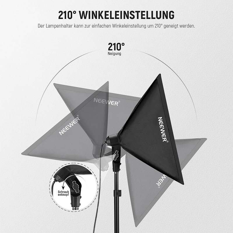 Softbox Beleuchtungsset, äquivalent zu 700W, 3er Pack CE & UKCA zertifizierte 5700K LED Glühbirnen, 24x24 Zoll Softboxen mit E27 Fassung, Fotografie Dauerlichtset, Fotostudio Ausrüstung