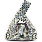 Miuco Mini Rhinestone Hobo Dumpling Bag Crystal Evening Bucket Handbag Bling Sparkling Clutch Crossbody Bag