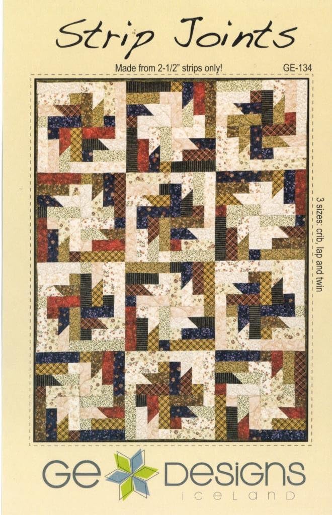 Amazon Com G E Designs Iceland Strip Joints Quilt Pattern Jelly Roll 2 5 Strip Friendly Crib Lap And Twin Finished Sizes Home Kitchen