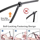 Yaluzibi Cable Ties 1000 Pack 8 inch 18kg Black UV Resistant Nylon PA66 view 3