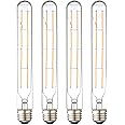 XININSUN T10 Led Bulb, 8.9 Inch Long Tubular Led Light Bulbs, 80Watt Equivalent, 800lm, Dimmable, Clear Glass, E26 8W LED Edison Tube Lamp Bulb,4 Pack. (Soft White-3000K)