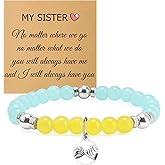 Long Distance Sister Gifts Beads Bracelets for Women Best Friend Sister Bff Bestie Long Distance Friendship Gifts Stretch Beaded Bracelet Christmas Graduation Birthday Present for Her Stretch Jewelry