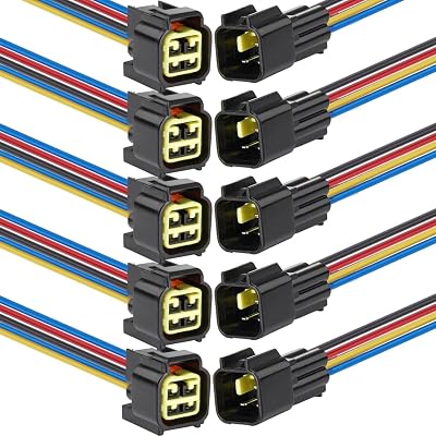 Laisomeke 4 Pin electrical Connector Waterproof Connector,Male and Female Way 16 AWG Wire Suitable for car Truck, Boat and Other Wire Connection (5 pack) Black