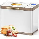 KBS 20-IN-1 Bread Maker with Custom Program, 650W Bread Machine with Nonstick Ceramic Pan &amp; Stainless Steel Paddle, 2.2LB Bread Maker Machine, Polish Bread, Gluten-Free, Touch Panel,15H Timer,3 Colors