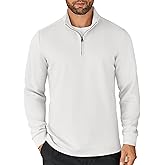 COOFANDY Men's Quarter Zip Up Pullover Lightweight Mock Neck Sweatshirt Casual Long Sleeve Polo Shirt