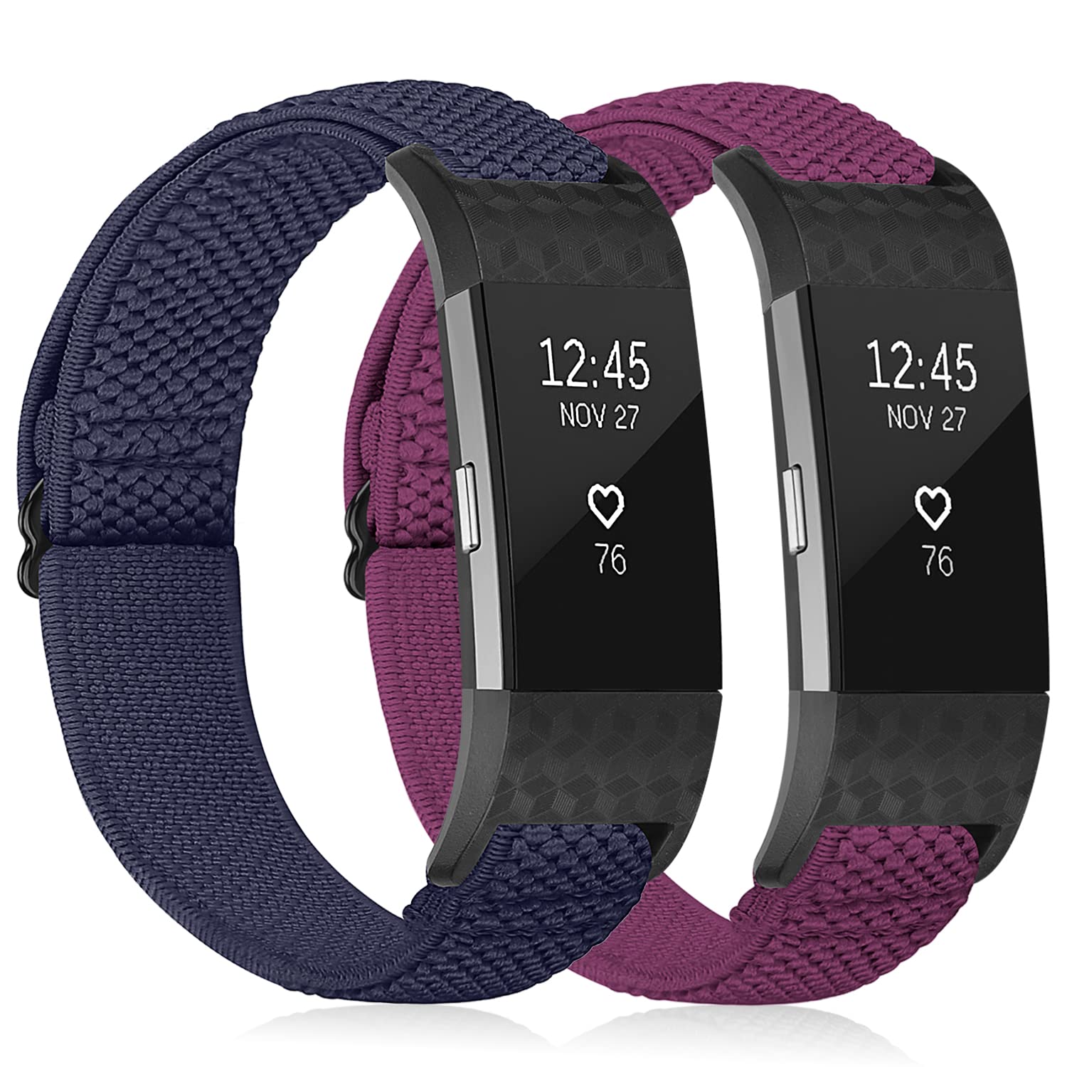 TumpCez Elastic Strap Only Compatible with Fitbit Charge 2 Strap，Adjustable Stretchy Nylon Sports Replacement Band for Men Women