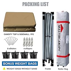 MASTERCANOPY Durable Pop-up Canopy Tent with 1