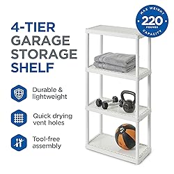 Gracious Living 4 Shelf Fixed Height Solid Light