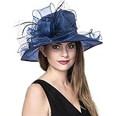Women's Organza Church British Fascinator Bridal Tea Party Wedding Hat Summer Ruffles Cap