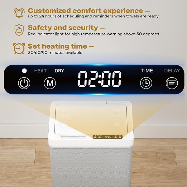 VIPBATH 35L TOWEL WARMER FOR BATHROOM, FAMILY-SIZED FOLDABLE DESIGN WITH WINDOW, DUAL SAFETY SHUT-OFF FOR OVERHEAT AND TIP-OVER, 12 AROMA DISCS, TOWEL HEATER FOR OVERSIZE BATHROBES BLANKETS