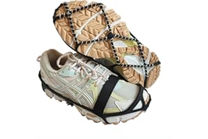 CAKKA Crampons, Portable Walk Traction Ice Cleats - Non Slip, Break Resistant, Easy to Wear - Ice Spikes Gripper for Walking Hiking on Snow and Ice, Fits for Shoes Boots Etc