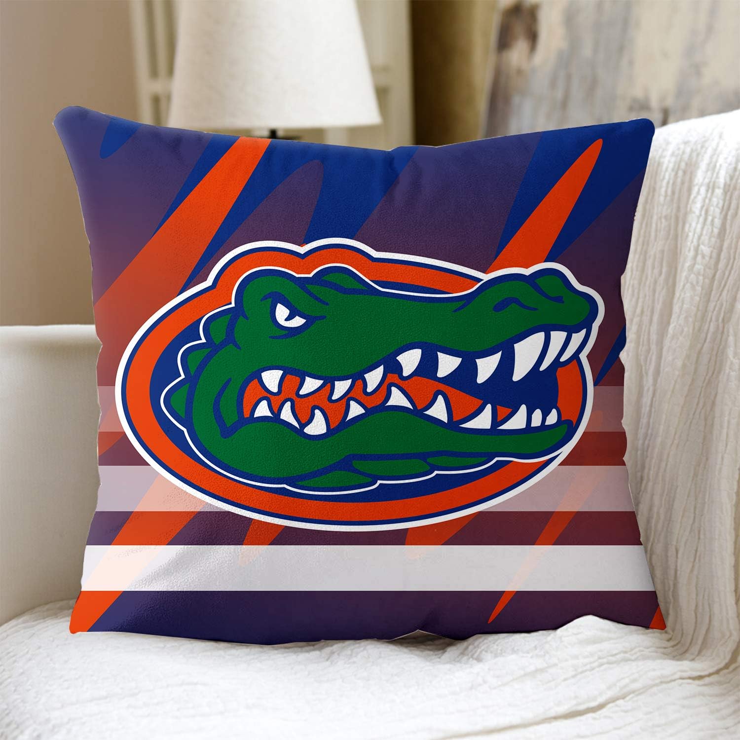 University Team Decorative Throw Pillow Covers Soft Pillowcase for Couch Sofa Bedroom Set of 2, 18'' x 18'': Kitchen & Dining