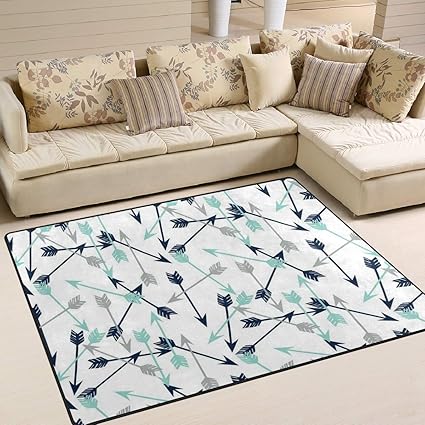 Amazon Com Gaz X Dark Arrow Navy Mint Grey Area Rug Rugs