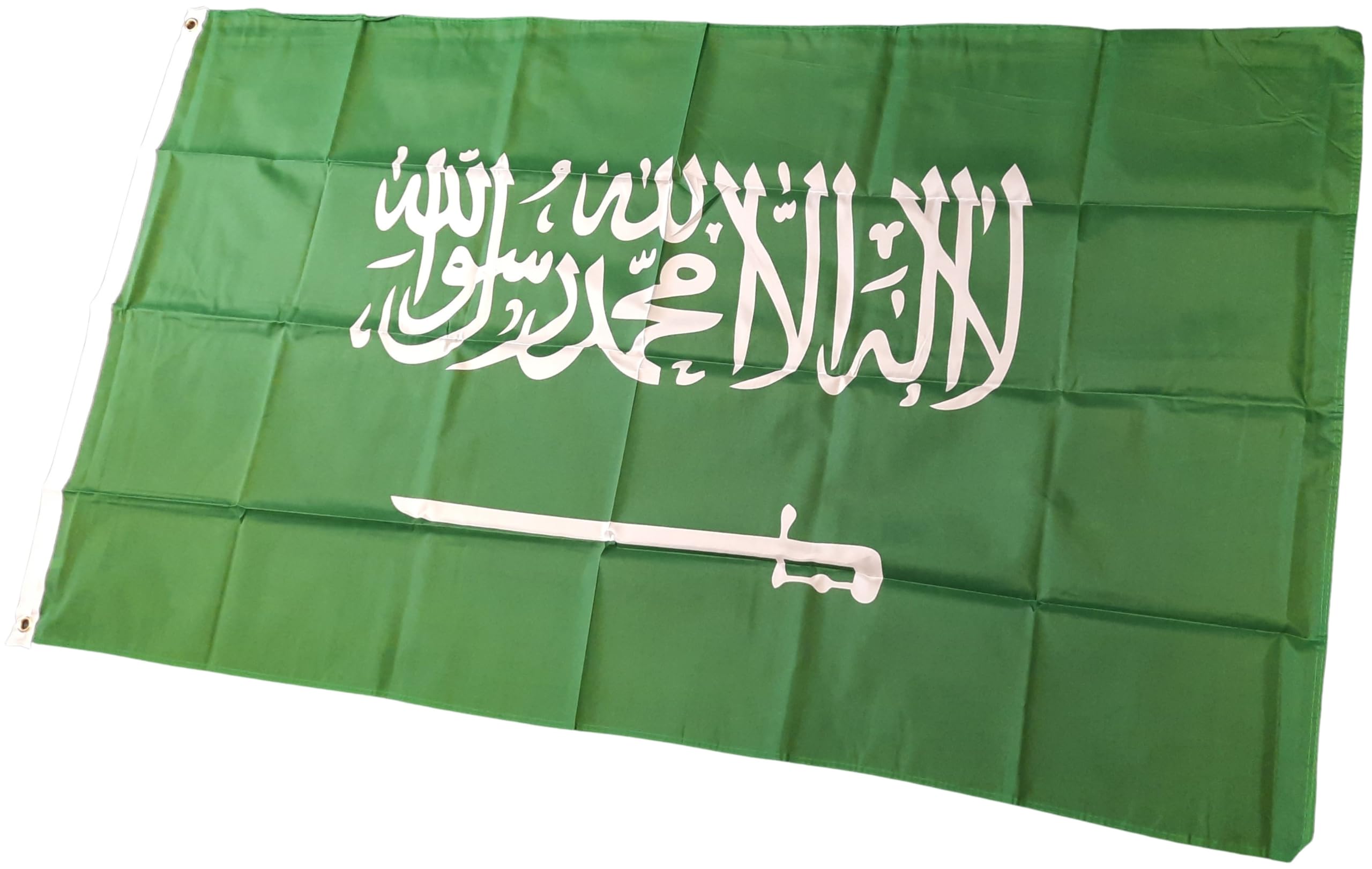 NWFlags Saudi Arabia Flag 5ft x 3ft 75d Premium Polyester Suitable For Flagpoles | Strong Polyester 5x3 foot material Saudi flag with Eyelets
