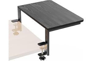 ART-GIFTREE Desk Extender, 15-inch Clamp-On Desk Shelf, Height-Adjustable Desktop Shelf Organizer for Monitors Office and Gaming Accessories, Arm Support Table Extension, 44lbs Heavy Duty, Black
