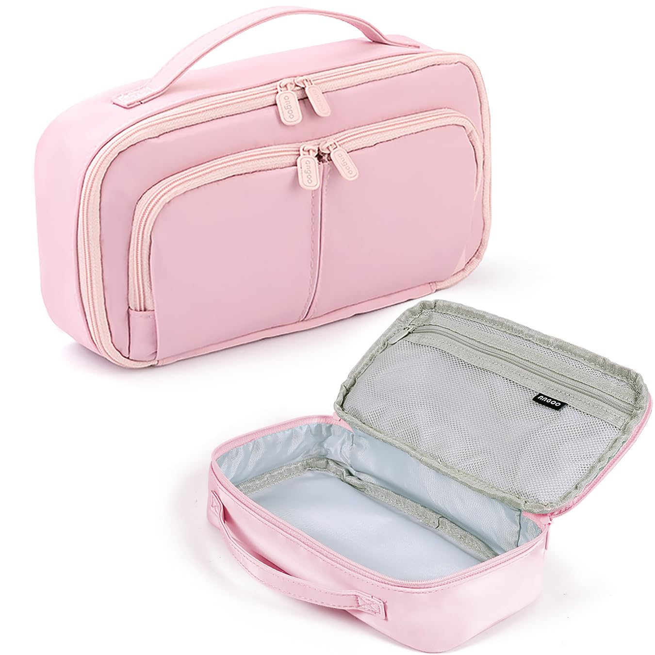 Pencil Case Large Capacity Pencil Cases for Students Kids Girls Boys, Portable Double Zipper Pink Pencil Pouch Organizer Bag School Office Aesthetic Supplies for Secondary School Teens Adults Women
