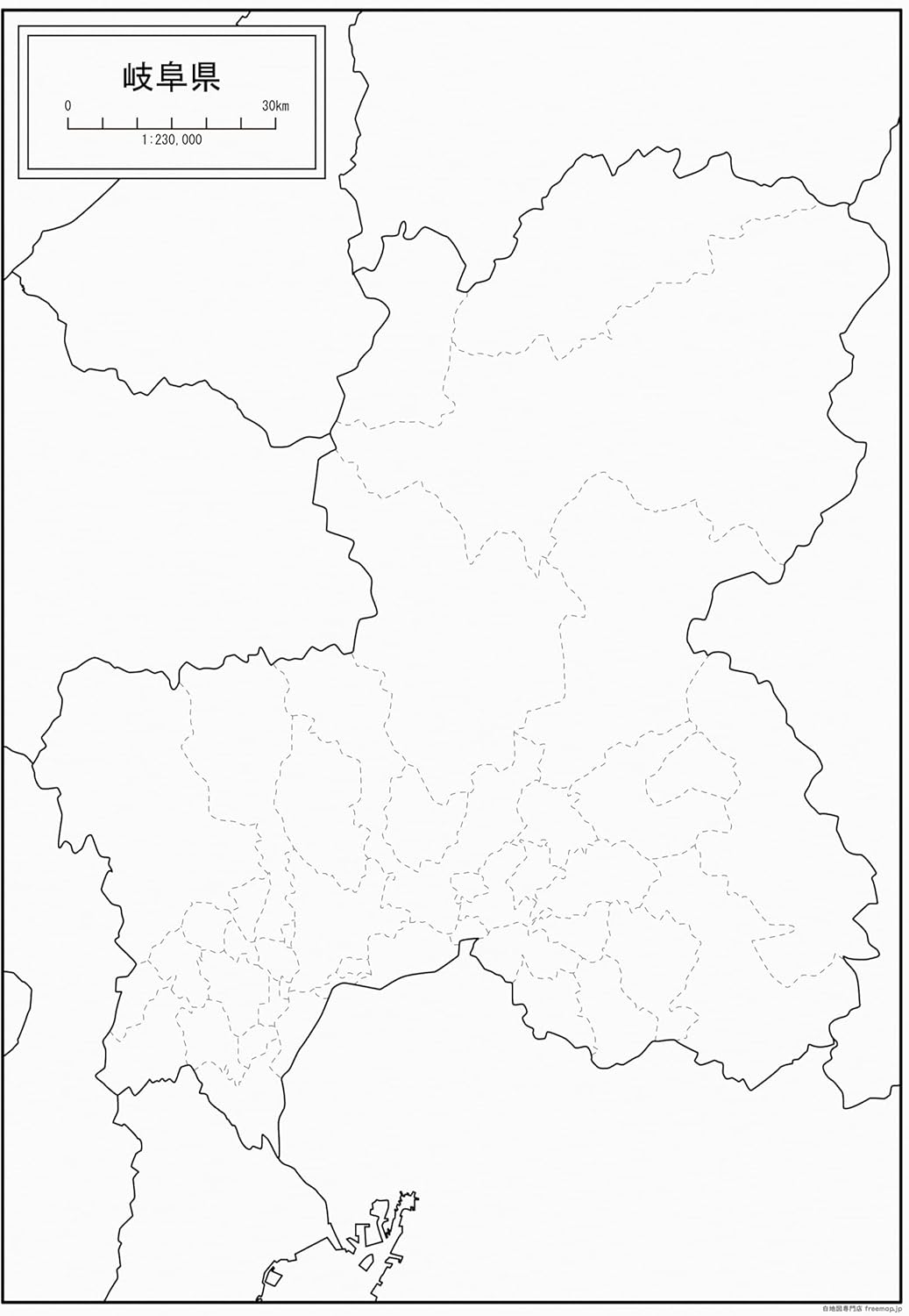 Amazon 岐阜県の白地図 A1サイズ 2枚セット 地図 文房具 オフィス用品