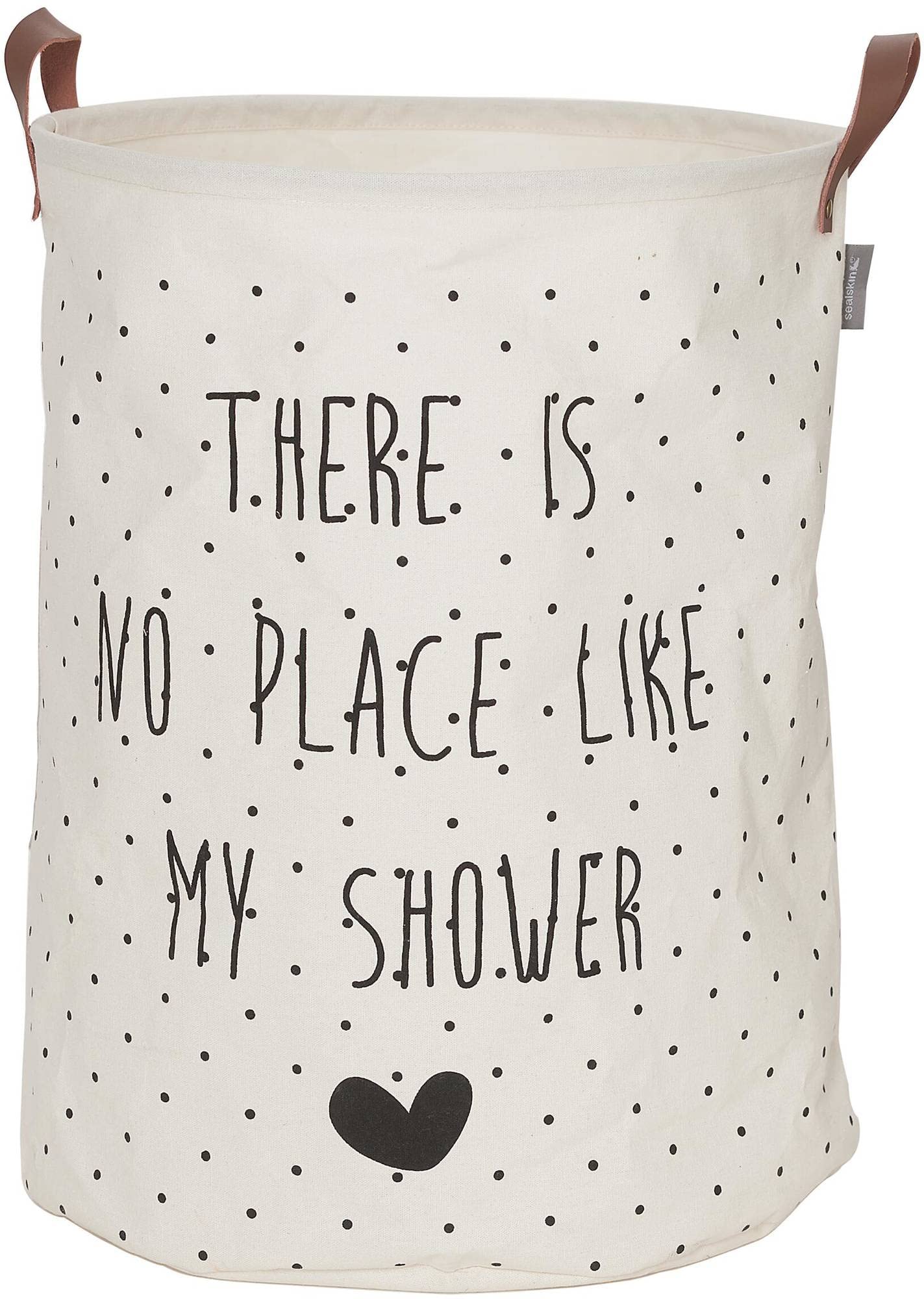 Sealskin Lyrics Laundry Basket, Polyester, Ecru, 40 x 50 x 40 cm