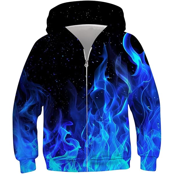 Amazon.com: 6-8 Year Old Boys Blue Flame Hoodies Pullover Girls