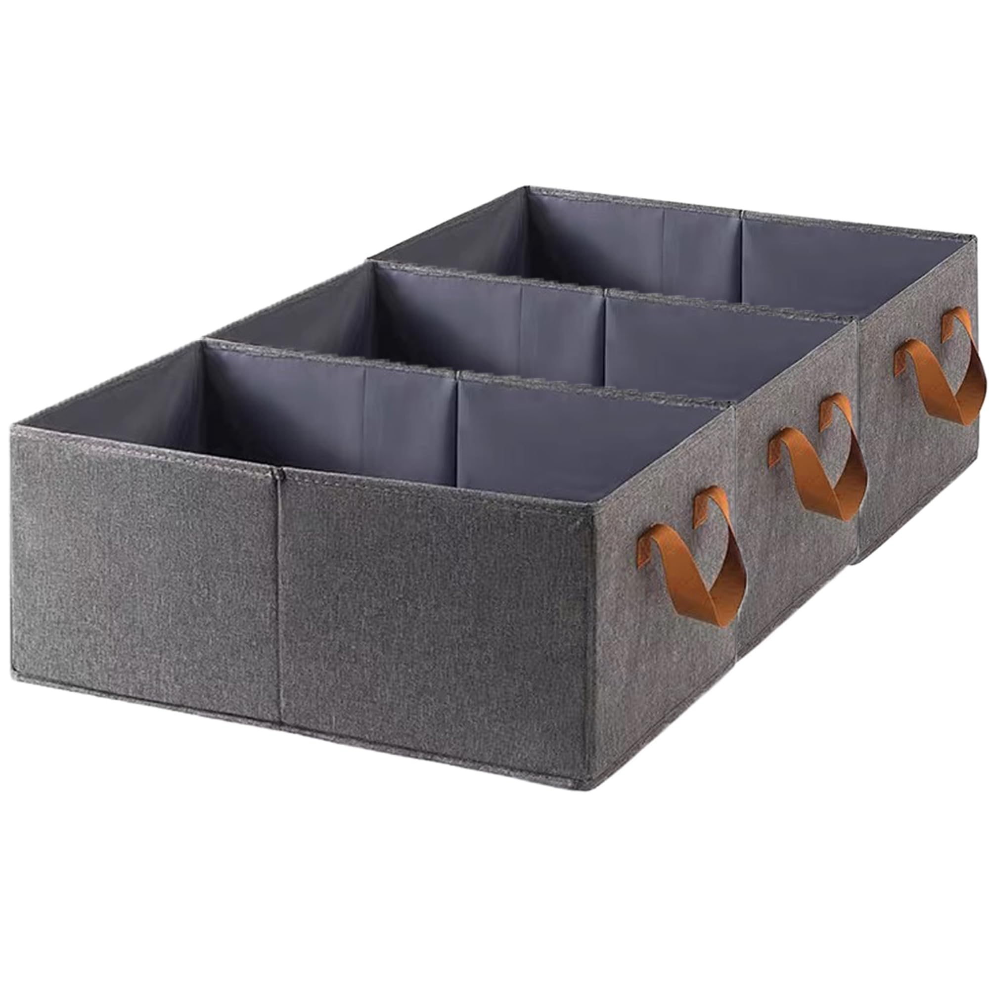 Oursouion Wardrobe Storage Organiser Set 3,Large Fabric Storage Boxes with Handles, Collapsible Storage Bins for Cupboards, Organizing Clothes, Toys, Towels, Office Products- Baskets for Shelves
