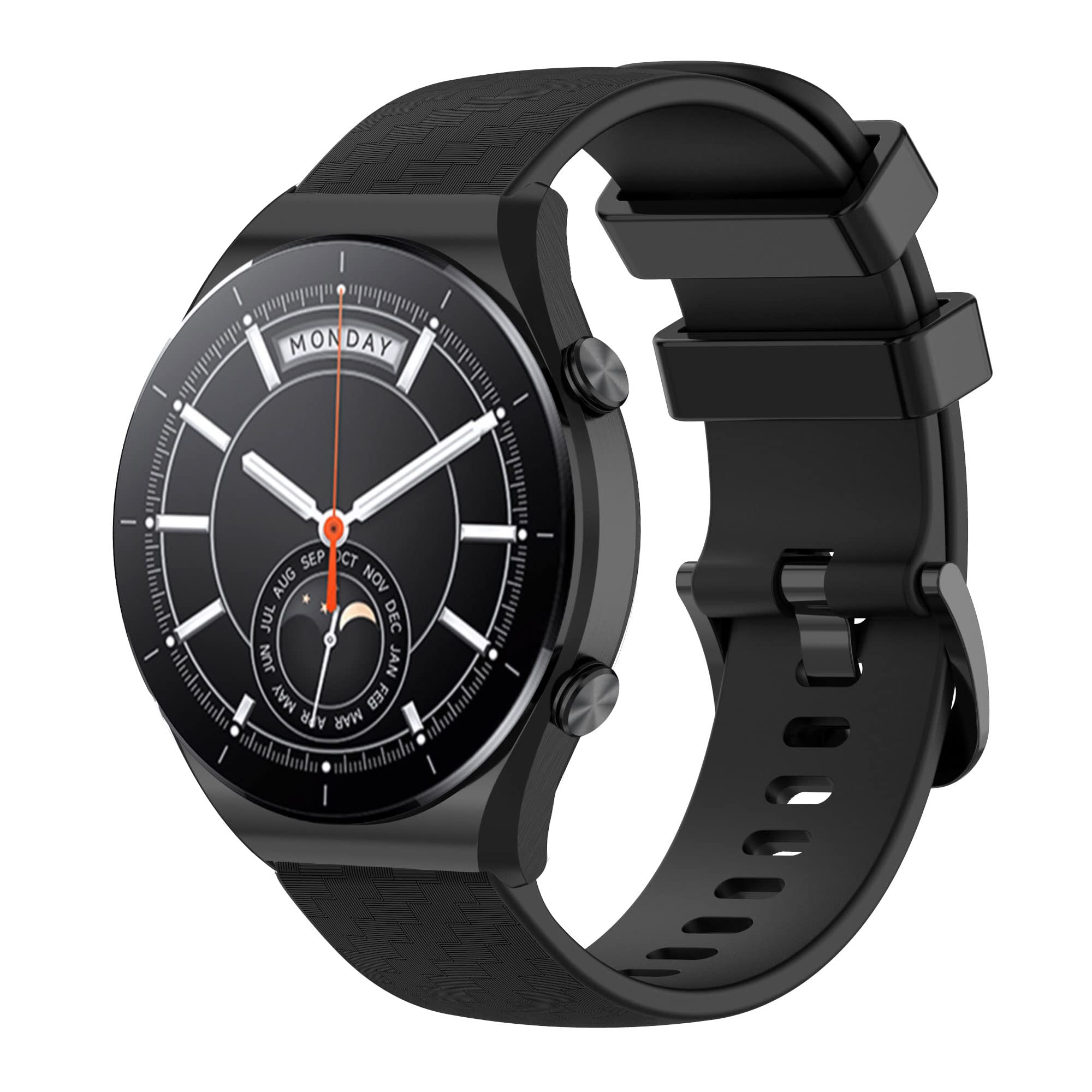 RobinEllis Tiggo 22mm Watch Strap for Xiaomi Watch S1/ Mi Watch Color2/ Mi Watch Sport/Mi Watch Color, Silicone Replacement Bracelet Armband for Xiaomi RT2 LS10/ RS4 LS12/ GST LS09B/RT LS05S (black)