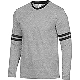 Decrum Mens Long Sleeve Shirts - Casual Crew Neck Full Sleeves Ringer Tee Men