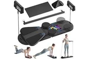 Ailinkor Pilates Reformer Set - Pilates Board for Home Workout, 6 in 1 Portable and Foldable Reformer Pilates Machine, Ab Roller Board, Pilates Equipment for for Core Workouts