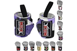 MRX BOXING & FITNESS MRX Weight Lifting GYM Training Wrist Wraps For Wrist Support Bodybuilding Workout Wrap Men/Women (Camo Purple)