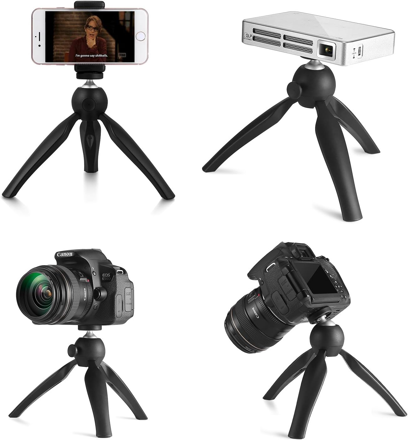 Mini Tripod Tabletop Stand with Ballhead for mini Projector DSLR Digital Cameras Video Gopro Nikon Canon Sony by WOWOTO : Camera & Photo